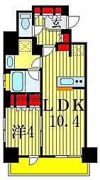 レックスお花茶屋ツインレジデンスウエスト 1LDKの間取図画像