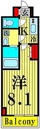 LEXE綾瀬 1Kの間取図画像