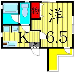 NS-GATE青井secondstage 1Kの間取図画像
