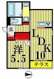 Regulus六町 1LDKの間取図画像