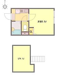 ブライトコート綾瀬2 1Kの間取図画像