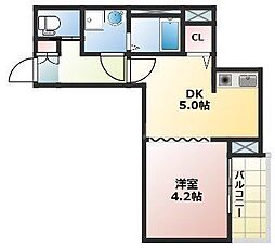 Grande Villa ROKUCHO 1DKの間取図画像