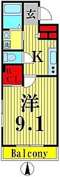 ポラリス綾瀬 1Kの間取図画像