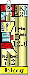 ロイヤルパークス西新井 1LDKの間取図画像