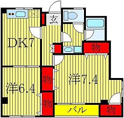 マルメラータ 2DKの間取図画像
