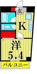 DeLCCS綾瀬 1Kの間取図画像