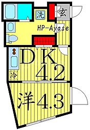 堀切ガーデンテラス 1DKの間取図画像