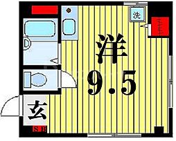 フラワーハイツ ワンルームの間取図画像