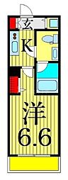 ラドゥセールお花茶屋2 1Kの間取図画像
