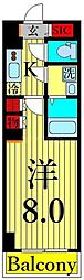 CREVISTA綾瀬2 1Kの間取図画像