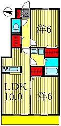 オアシスパティオ 2LDKの間取図画像