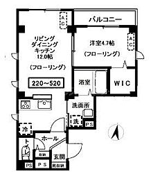 (仮称)グレイスガーデン北千住 1LDKの間取図画像