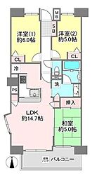 ビオラス六町 3LDKの間取図画像