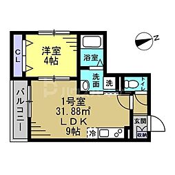 LupinusV 1LDKの間取図画像