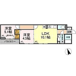 セレスティア南花畑2 2LDKの間取図画像