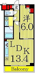 RELUXIA綾瀬 1LDKの間取図画像