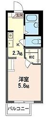 ルミエール六町A 1Kの間取図画像