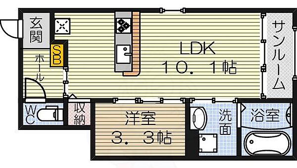 大阪府泉大津市春日町(賃貸アパート1LDK・2階・43.80㎡)の写真 その2