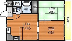 フジハイツ 2LDKの間取図画像