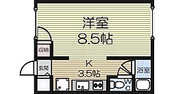 松本ハイツ 1DKの間取図画像
