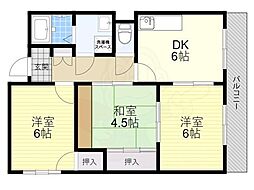 メゾン松之浜 3DKの間取図画像