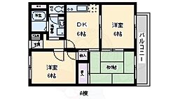フラワーハイツ 3DKの間取図画像