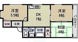 メゾン・クリエ鳳 3DKの間取図画像