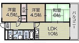 デルフィ鳳 3LDKの間取図画像