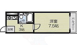 コートハウスヨーク 1Kの間取図画像