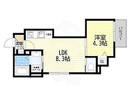サウスブルー我孫子 1LDKの間取図画像
