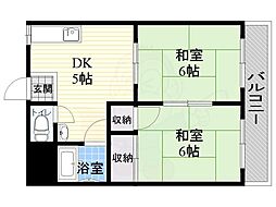 阪下ハイツ 2DKの間取図画像