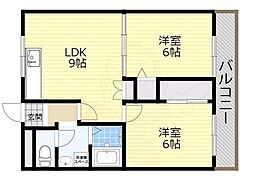 アーベインコート 2LDKの間取図画像