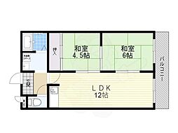 シャトー原山台 2LDKの間取図画像