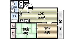 アミ緑町B 2LDKの間取図画像