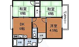 メゾン・ド・スワA 3DKの間取図画像