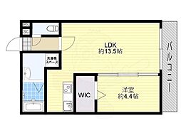 ジーメゾン石津町東アビデ 1LDKの間取図画像