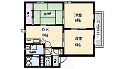 サンライフ・和気C 3DKの間取図画像