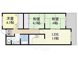 ウエストロー 3DKの間取図画像