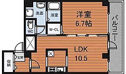 シャルマン鳳駅前 1LDKの間取図画像