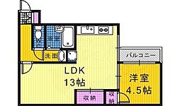 シャトーアヴァンセ 1LDKの間取図画像