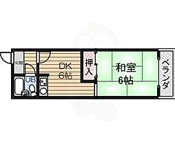 シティハイツ鳳西町 1DKの間取図画像