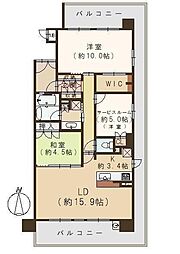 メゾンドール玉手山 2SLDKの間取図画像