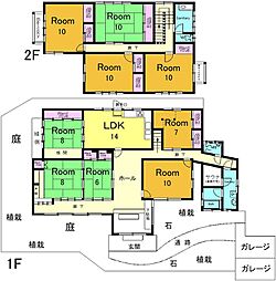 大宅桟敷貸家 9LDKの間取り