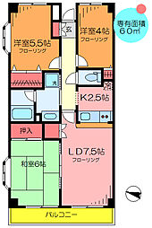 ブライトヒル 3LDKの間取図画像
