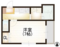 ビショー武蔵関 1Kの間取図画像