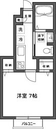 サンクレール 1Kの間取図画像