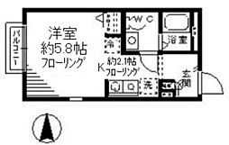 ベルファミーユ 1階1Kの間取り