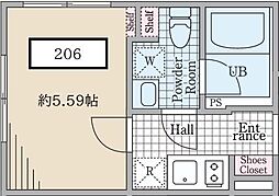 ReveResidenceasagaya 1Kの間取図画像