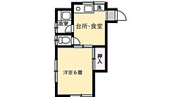 鈴鹿ハイツ 1DKの間取図画像
