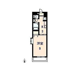 サンフォレスタ3 1Kの間取図画像